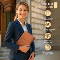 Organisateur de bureau A5, design original, articles cadeaux sur mesure, poche zippée de luxe, bloc-notes détachable avec blocage RFID personnalisé