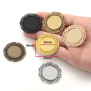 Vòng cổ quyến rũ tự làm thiết lập <span class=keywords><strong>Cabochon</strong></span> Cameo cơ sở khay bezel trống phù hợp với 25*<span class=keywords><strong>25mm</strong></span> cabochons đồ trang sức làm 39*39mm C75 - Product Image 2