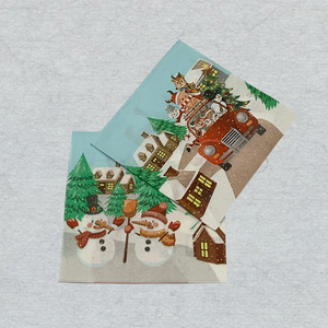 Serviettes de table à motif de figurines de <span class=keywords><strong>pain</strong></span> <span class=keywords><strong>d</strong></span>'<span class=keywords><strong>épice</strong></span>s pleine page, série de Noël 33*33, idéales pour les occasions de célébration - Product Image 1