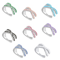 Pendientes de plata de ley S925 con Clip, Micro pavé colorido de circón, Pendientes de puño sin perforar, joyería coreana