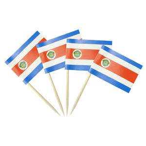 Fiesta Bar comida saludable personalizado madera cóctel palillo de dientes bandera poliéster Cos ta Rica bandera palillo de dientes bandera para Decoración - Product Image 1