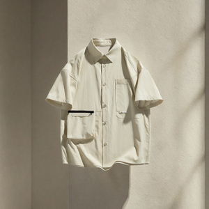 Chemise décontractée pour homme 2026 à motifs floraux et perles, style utilitaire, une touche de mode polyvalente pour le street style moderne - Product Image 3