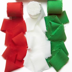 4CM * 5M/Roll Nouvelle Arrivée Bouquet de Fleurs Emballage Frange Boîte Cadeau Décoration Nu Bords Portés Ruban Mousseline Rouleau pour Décoration de Mariage - Product Image 1