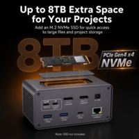 Base de Conexión Thunderbolt 5 18 en 1, 80Gbps USB-C, 8K DP, LAN 2.5G, M.2 SSD, 140W PD para Laptop