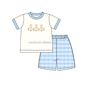 Easter Custom Children's Clothing Designs Spring Ruffles Baby Set <strong>Bunny</strong> Applique Boutique <strong>Girl</strong> <strong>Outfit</strong> - Product Image 3