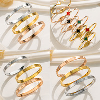 Gelang Emas Bertabur Zirkon Warna Tahan Luntur, Trendi, Mewah, dan Elegan untuk Wanita, Bernuansa Mewah yang Halus dan Berkelas