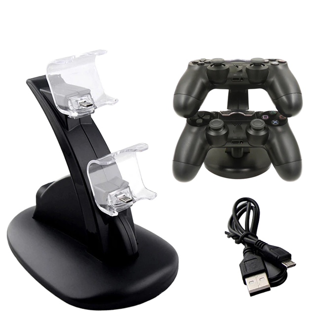 DualSense Charging Stand for PS4 Controller LED USB-C Dual Charger Station Game Accessories for PS4 Slim Gamepad