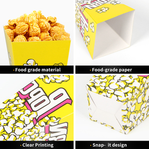 Caja de papel para papas fritas, hamburguesa, palomitas de maíz, caja para llevar, impresión Digital, caja de palomitas de maíz, embalaje de alimentos para llevar, contenedor de forma cuadrada - Product Image 3