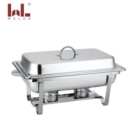 Plat de buffet rectangulaire en acier inoxydable, capacité de 5 L, chauffe-plats avec support à combustible, service de fête, plat à réchaud 1/3