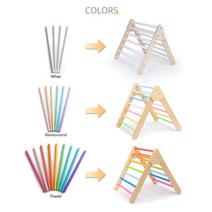 Estructura de Escalada de Madera Montessori <span class=keywords><strong>7</strong></span> en 1 para Niños Pequeños, Triángulo Pikler Plegable, Juego de Gimnasio para Niños, Juguetes para Patio de Juegos - Product Image 3