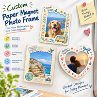 Produsen Grosir Bingkai Foto Magnetik Kertas Katun Ramah Lingkungan OEM, Tempat Foto Kulkas Die-Cut, Suvenir