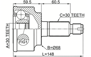 Conjunto de Eje de Transmisión Derecho con <span class=keywords><strong>Junta</strong></span> Homocinética Externa 44305-TL3-000 para HONDA - Product Image 3