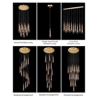 Lustre LED moderne de style nordique en aluminium et verre, suspension réglable en hauteur, finition dorée pour hôtel