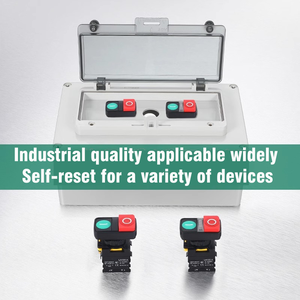 22mm IP65 không thấm nước LED đôi đầu đẩy nút chuyển đổi bảng điều khiển điện tử hộp 1NO 2NO 1no1nc 10A - Product Image 2