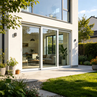 Porte coulissante en verre en alliage d'aluminium sur mesure avec isolation phonique et thermique, antivol, étanche, pour hôtel, villa, design moderne
