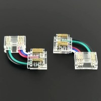 Connecteur LED SMD COB en cristal réutilisable 10 mm 12 mm 5 broches 5Pin Connecteur d'angle pour bande LED RGBW