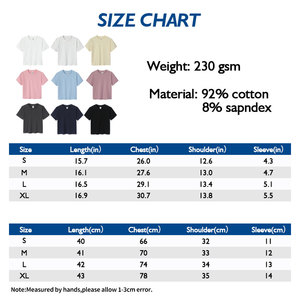 Damen T-Shirts mit Individuellem Logo 230 g/m² Baumwoll-Elasthan-Mischung Basic Einfarbig Blanko Slim Fit Cropped O-Ausschnitt T-Shirt für Damen Frauen - Product Image 3