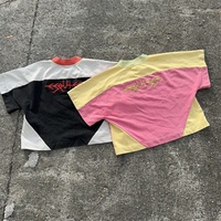 T-shirt Streetwear Homme Oversize Personnalisé avec Logo Appliqué, Épaules Tombantes, Coton Lourd Uni 100%, Coupe Boxy Courte