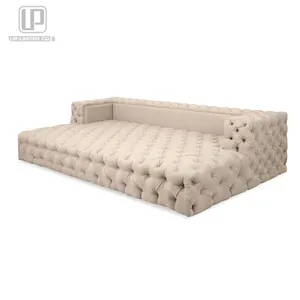 Современный утолщенный диван, Повседневная Кровать в льняном стиле, огромный диван для виллы