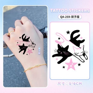 Nouveau chaton noir douze <span class=keywords><strong>Constellations</strong></span> couleur <span class=keywords><strong>tatouage</strong></span> autocollants garçon et fille étanche Ins longue durée clavicule bras dos de la main - Product Image 5