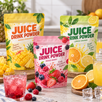 Sachet Doypack Personnalisé Imprimé pour Poudre de Boisson Aromatisée aux Fruits, en Feuille Alimentaire avec Fermeture Zip, pour l'Emballage de Jus Instantanés et Boissons