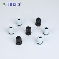 Presse-étoupe en nylon IP68 durable, noir et blanc, anti-poussière, pour câblage industriel, montage sur panneau, plusieurs tailles 3-70 mm