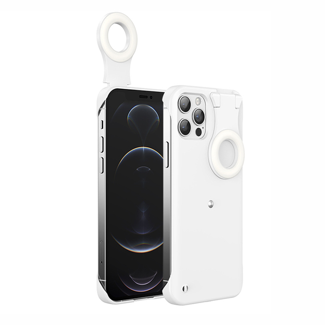 Selfie ring Fill Flash light case With Reverse Charging selfie LED light phone case with ring light for iphone 12 pro max