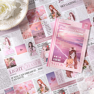 <span class=keywords><strong>10</strong></span> autocollants par paquet Série A Girl's Thoughts Éléments <span class=keywords><strong>d</strong></span>écoratifs et de fond rétro pour scrapbooking - Product Image 4