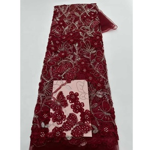 Nuevos Productos en Oferta, Precio al por Mayor, Tela con Flores 3D para Vestidos, Lentejuelas, Encaje Francés, <span class=keywords><strong>Ropa</strong></span> <span class=keywords><strong>de</strong></span> Encaje - Product Image 4