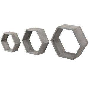 JUNJI Juego de 6 Estantes de Panal Blanco Estante de Almacenamiento de Madera Geométrico, Estante de Pared <span class=keywords><strong>Hexagonal</strong></span> Flotante, Muebles de Cocina - Product Image 2