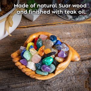 Support en <span class=keywords><strong>cristal</strong></span> pour pierres <span class=keywords><strong>Bol</strong></span> à main décoratif pour affichage <span class=keywords><strong>de</strong></span> <span class=keywords><strong>roche</strong></span> Mains sculptées en bois offrant <span class=keywords><strong>bol</strong></span> pour huiles essentielles - Product Image 4