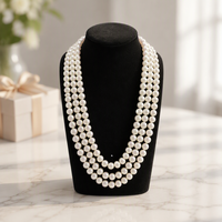 Collana di Perle d'Acqua Dolce 24 Pollici 60cm, Graduata e Scesa, per Serate di Gala, Banchetti, con Accento Drammatico e Coda Lunga