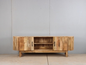 Export Quality Solid Wood <b>TV</b> <b>Stand</b> Media Console with Storage Cabinets Display Shelves and Durable Construction for Residential - Product Image 2