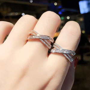 Cross Geometric Open <b>Adjustable</b> <b>Ring</b> Finger <b>Ring</b> for Women - Product Image 2