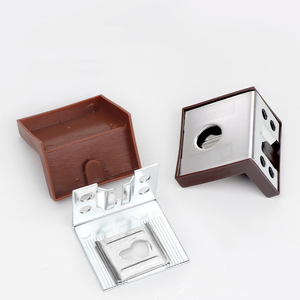 Support d'angle en métal en forme de L à 90 degrés avec couvercle en plastique Support d'angle réglable pour meubles à angle <span class=keywords><strong>droit</strong></span> Utilisation murale blanche - Product Image 3