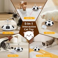 Jouet automatique pour chat en forme de ballon de football avec évitement d'obstacles, déplacement aléatoire à 360 degrés pour stimuler l'instinct de chasse des chatons