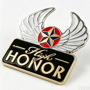 Badge Métallique Personnalisé UV en Émail Dur Haute Qualité, Motif Croix Plaqué Or et Argent, pour la Fête des Pères, Récompense d'Honneur - Product Image 5