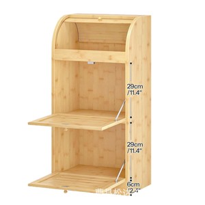 Modern minimalist wooden storage rack, multi-layer floor-<b>standing</b> storage rack, solid wood kitchen fruit and <b>vegetable</b> storage - Product Image 5