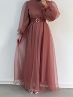 Station européenne printemps/été nouvelle demi-col haut maille élégante minceur lanterne manches robe pour les femmes