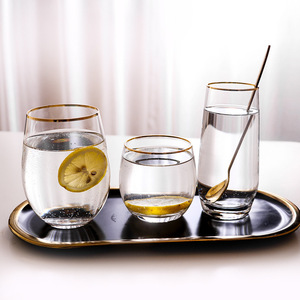 Verre clair or jante personnalisé à l'ancienne mode cristal sans tige boire verre à vin tir vin whisky <span class=keywords><strong>verres</strong></span> tasse - Product Image 2