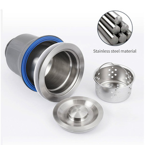 Ou Shunnuo <b>Kitchen</b> <b>Sink</b> Drain 304 Stainless Steel Filter Cap Anti-Clog Universal Pull-Out Lifting Type Brushed Finish - Product Image 2