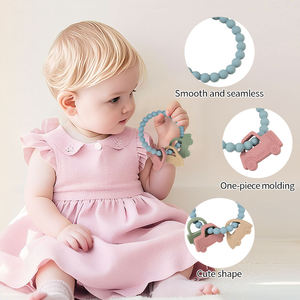 Mordedor de Silicona de Grado Alimenticio Libre de BPA de Bimier, Juguete Sensorial con Forma <span class=keywords><strong>para</strong></span> Aliviar las Encías de los Bebés, Color Personalizado, 0-24 Meses, Regalo <span class=keywords><strong>para</strong></span> Recién Nacidos - Product Image 2