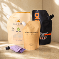 Sachet d'emballage Doypack personnalisé en plastique avec bec verseur, étanche, pour recharge de liquides aromatiques et huiles parfumées