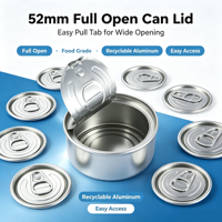 202 #   Capuchon ROPP en aluminium écologique 52 mm à ouverture facile, couvercle intégral à déchirure facile pour canettes de boissons et bocaux alimentaires en PET