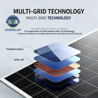 Module photovoltaïque solaire Zhoolay ZLG20K26-014 590W-720W, type N, monocristallin, double vitrage, haute puissance, panneau double face