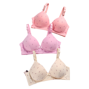 Soutien-gorge sans armatures Amysi K35 pour femme, en tricot, sans bretelles, en coton fin, avec fermeture boutonnée sur le devant, respirant, push-up, coupe 3/4 - Product Image 1