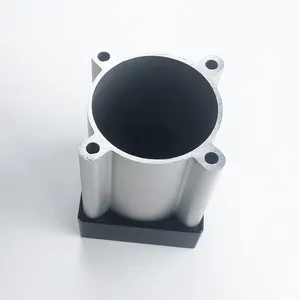 Tamaños de tubería de canal pulido 6063 T6 personalizado de tubo cuadrado de aluminio anodizado para cilindro de aire neumático Dnc
