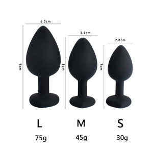 실리콘 L M S 항문 플러그 보석 엉덩이 플러그 블랙 레드 핑크 퍼플 작은 중간 항문 놀이 항문 자위대 여성을위한 섹스 토이 - Product Image 3