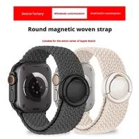 Bracelet de montre personnalisé en gros S11 en nylon tissé avec fermoir magnétique rond 42 mm 46 mm