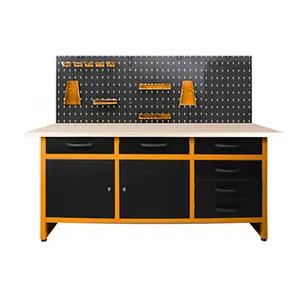 Jzd Mentale Tool Garage Organizer Afsluitbare Tool Opslag Werktafel Werkbanken Met Houten Top